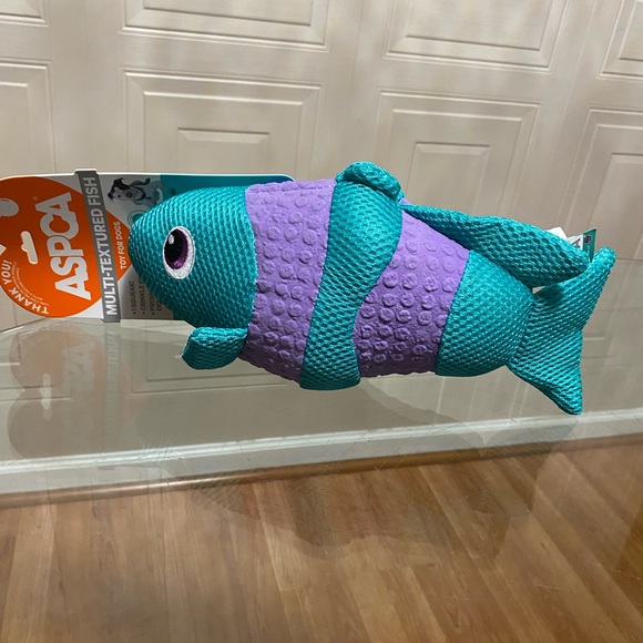 - ASPCA Multi-Textured Fish Clinker & Squeaky Dog Toy 12” - Picture 2 of 7